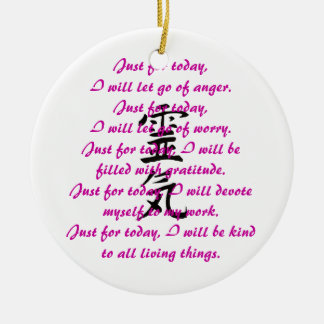 Ornamento De Cerâmica Kanji e preceitos de Reiki