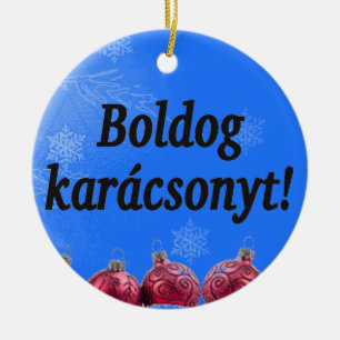 Ornamento De Cerâmica Karácsonyt de Boldog! Feliz Natal em FB húngaro