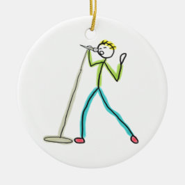 Ornamento De Cerâmica Karaoke Cantando Stickman
