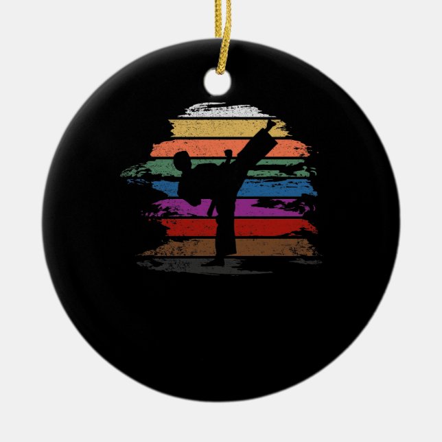 Ornamento De Cerâmica Karate Belt Colors (Frente)