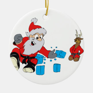 Ornamento De Cerâmica karaté do papai noel que lasca o gelo