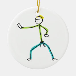 Ornamento De Cerâmica Karate Stickman