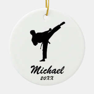 Ornamento De Cerâmica Karate / Taekwondo / judo Natal personalizado