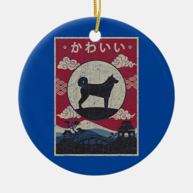 Ornamento De Cerâmica Karelian Bear Japonês Design Kawaii Cog Pai Mãe (Frente)
