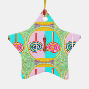 Ornamento De Cerâmica KARUNA Reiki: Símbolo de equilíbrio infinito de