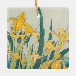 Ornamento De Cerâmica Katsushika Hokusai - Gafanhoto e Iris