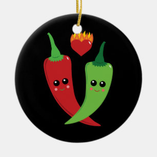 Ornamento De Cerâmica Kawaii Hot Pepper