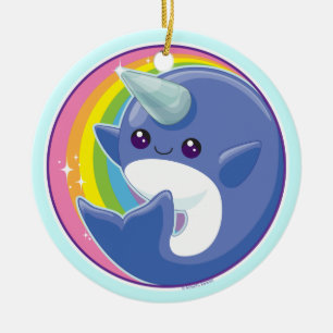 Ornamento De Cerâmica Kawaii Narwhal