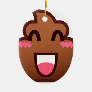 Ornamento De Cerâmica kawaii poop emojis