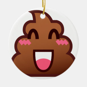 Ornamento De Cerâmica kawaii poop emojis