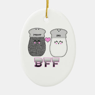 Ornamento De Cerâmica Kawaii Salt n Pepper BFF
