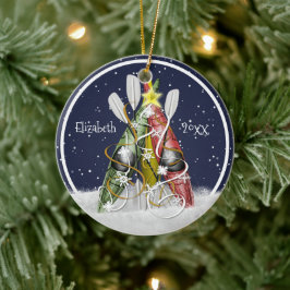 Ornamento De Cerâmica Kayak Árvore de Natal Kayaks remo