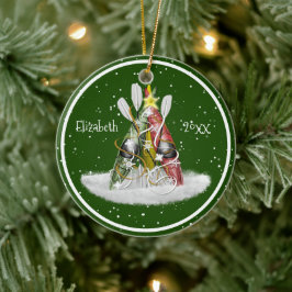 Ornamento De Cerâmica Kayak Christmas Tree kayaks redoma os personalizad