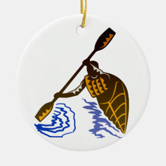 Ornamento De Cerâmica Kayaking