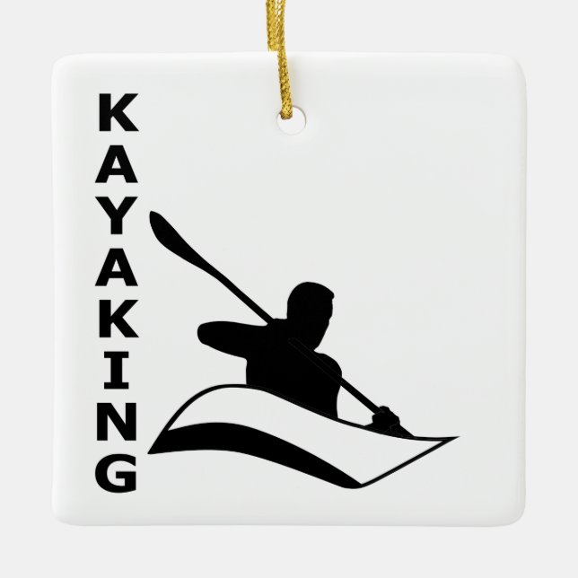 Ornamento De Cerâmica Kayaking (Frente)