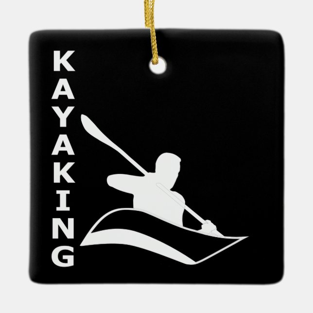 Ornamento De Cerâmica Kayaking (Frente)