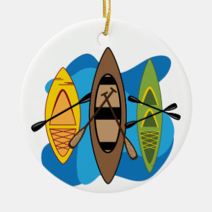 Ornamento De Cerâmica Kayaks