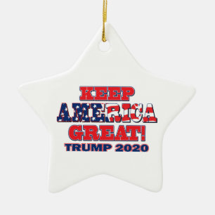 Ornamento De Cerâmica Keep America Excelente Trump 2020