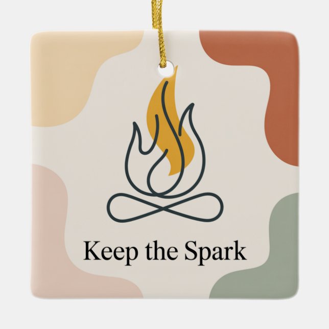 Ornamento De Cerâmica Keep The Spark (Frente)