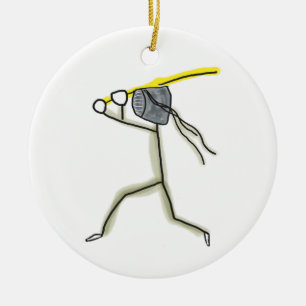 Ornamento De Cerâmica Kendo Stickman