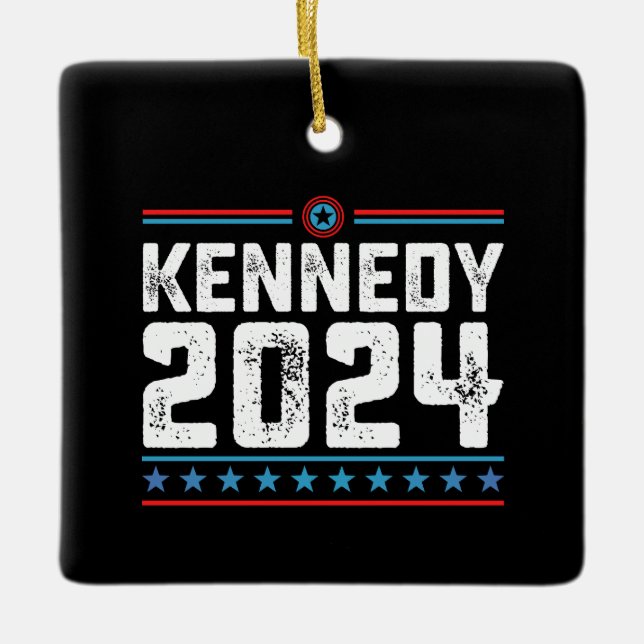 Ornamento De Cerâmica Kennedy para o Presidente 2024 (Frente)