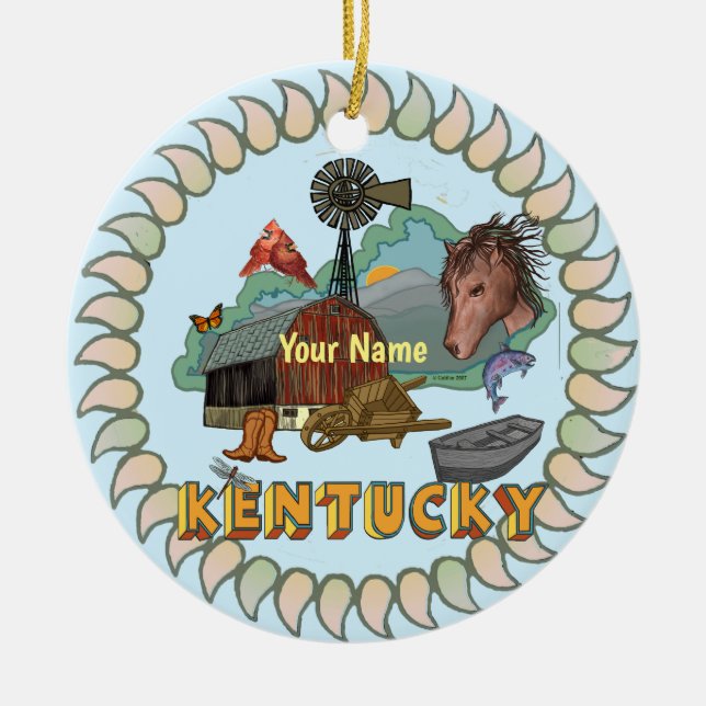 Ornamento De Cerâmica Kentucky (Frente)
