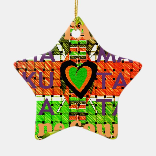 Ornamento De Cerâmica Kenya Hakuna Matata (Frente)