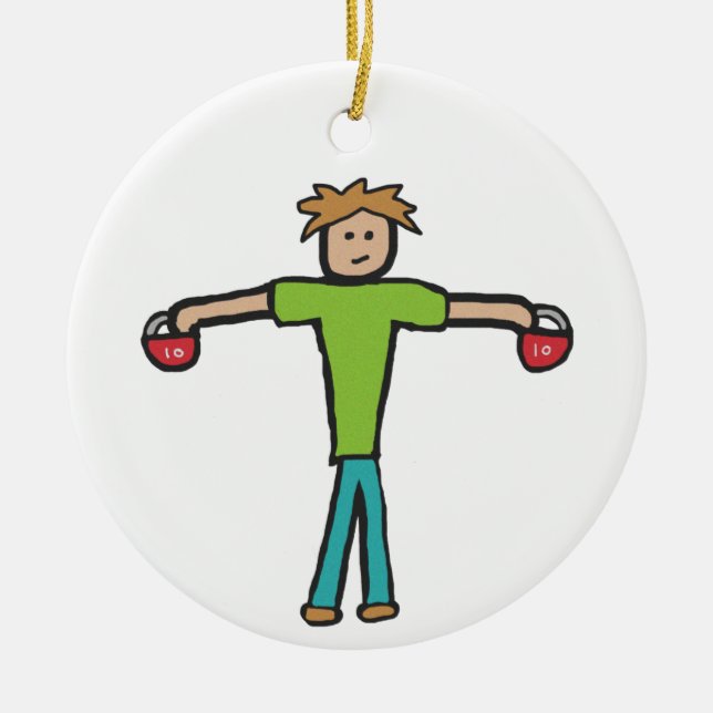 Ornamento De Cerâmica Kettlebell (Frente)