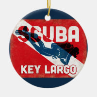 Key Largo Scuba Diver - Retro Azul