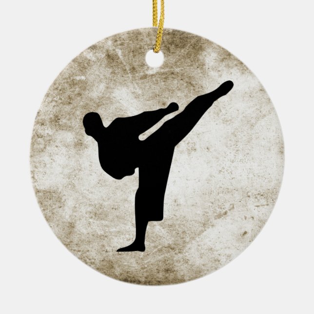 Ornamento De Cerâmica Kickboxing - Ornament de Karate (Frente)