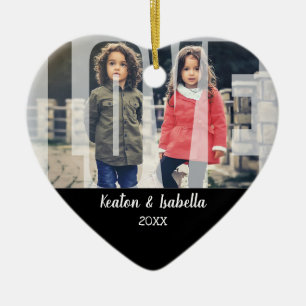 Ornamento De Cerâmica Kid Love with DIY Photo and Text