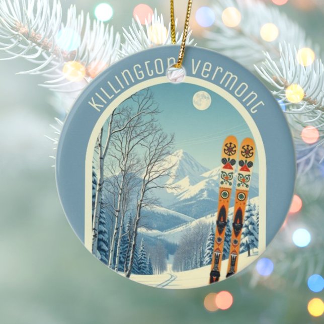 Ornamento De Cerâmica Killington Vermont ski souvenir  (Criador carregado)