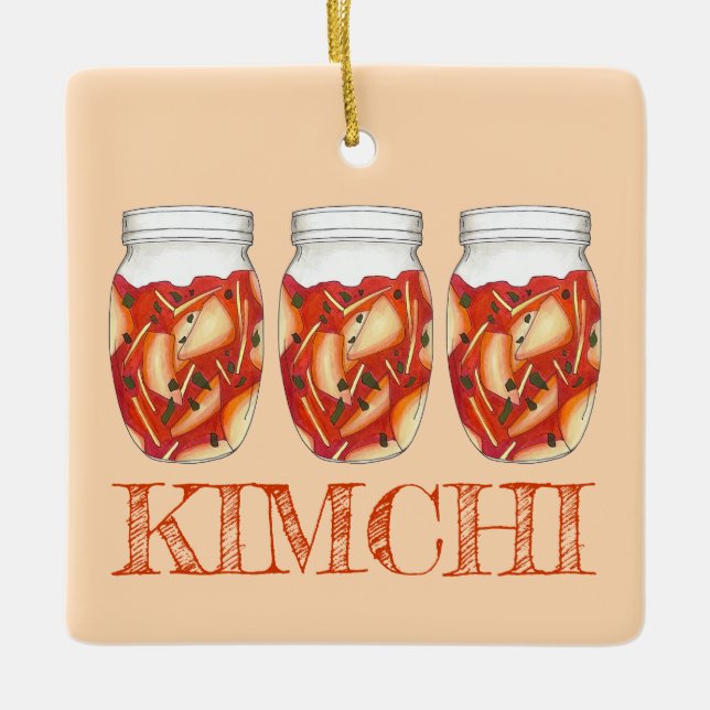 Ornamento De Cerâmica Kimchi Fermentado Coubage Coreano da Comida (Frente)