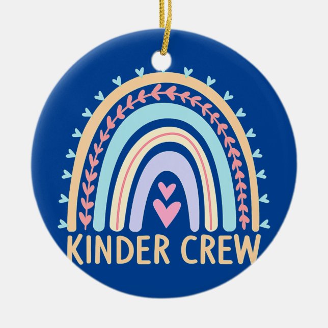 Ornamento De Cerâmica Kinder Crew Jardim Infantil Rainbow 1rua Dia (Frente)