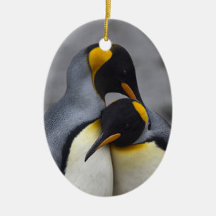 Ornamento De Cerâmica King Penguins in Love Ornament