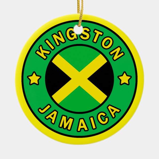 Ornamento De Cerâmica Kingston Jamaica (Frente)
