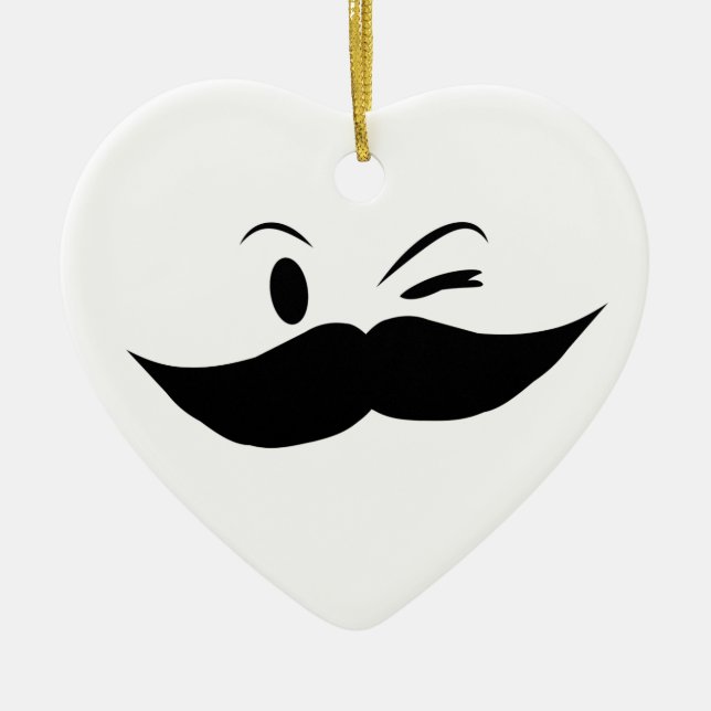 Ornamento De Cerâmica Kinky Mustache (Frente)