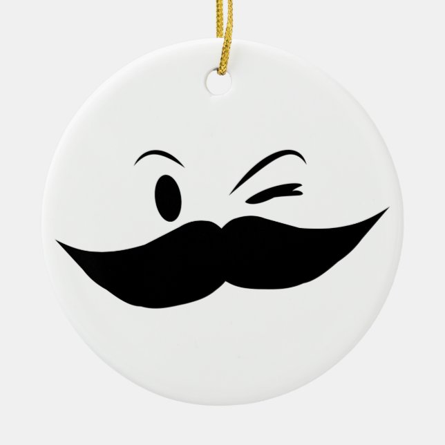 Ornamento De Cerâmica Kinky Mustache (Frente)