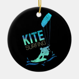 Ornamento De Cerâmica Kitesurfing Vintage Kiteboarder Kite Surfing