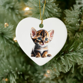 Ornamento De Cerâmica Kitten Abyssinian Personalizado