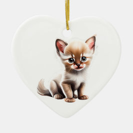 Ornamento De Cerâmica Kitten Balinês Personalizado