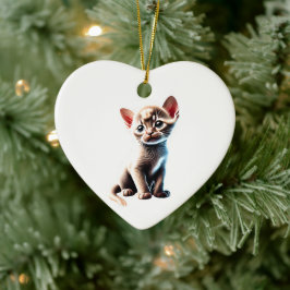 Ornamento De Cerâmica Kitten birmanês personalizado
