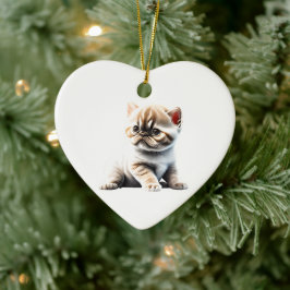 Ornamento De Cerâmica Kitten Exótico Personalizado