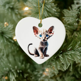 Ornamento De Cerâmica Kitten Oriental Shorthair Personalizado