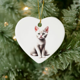 Ornamento De Cerâmica Kitten Tailandês Personalizado