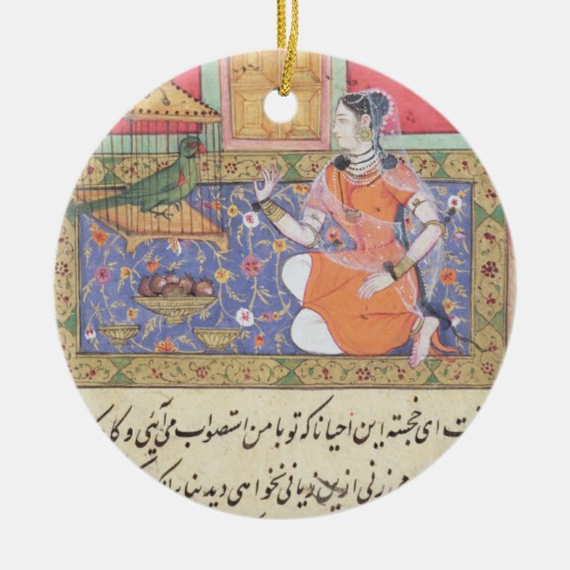 Ornamento De Cerâmica Kjujista, esposa do comerciante, falando a um (Frente)