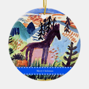 Ornamento De Cerâmica Klee - O Cavalo, Feliz Natal,