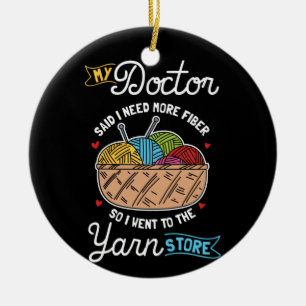 Ornamento De Cerâmica Knitter