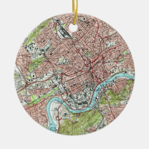 Ornamento De Cerâmica Knoxville Tennessee Mapa (1978)