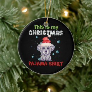 Ornamento De Cerâmica Koala Bear Esta É A Minha Camisa De Natal